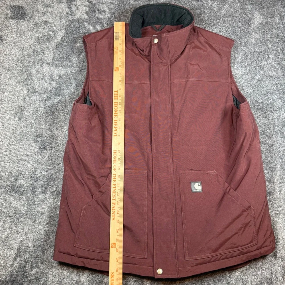 Carhartt V27 RDW Nylon Quilted Work Vest Redwood Mens XL Tall V27RDW